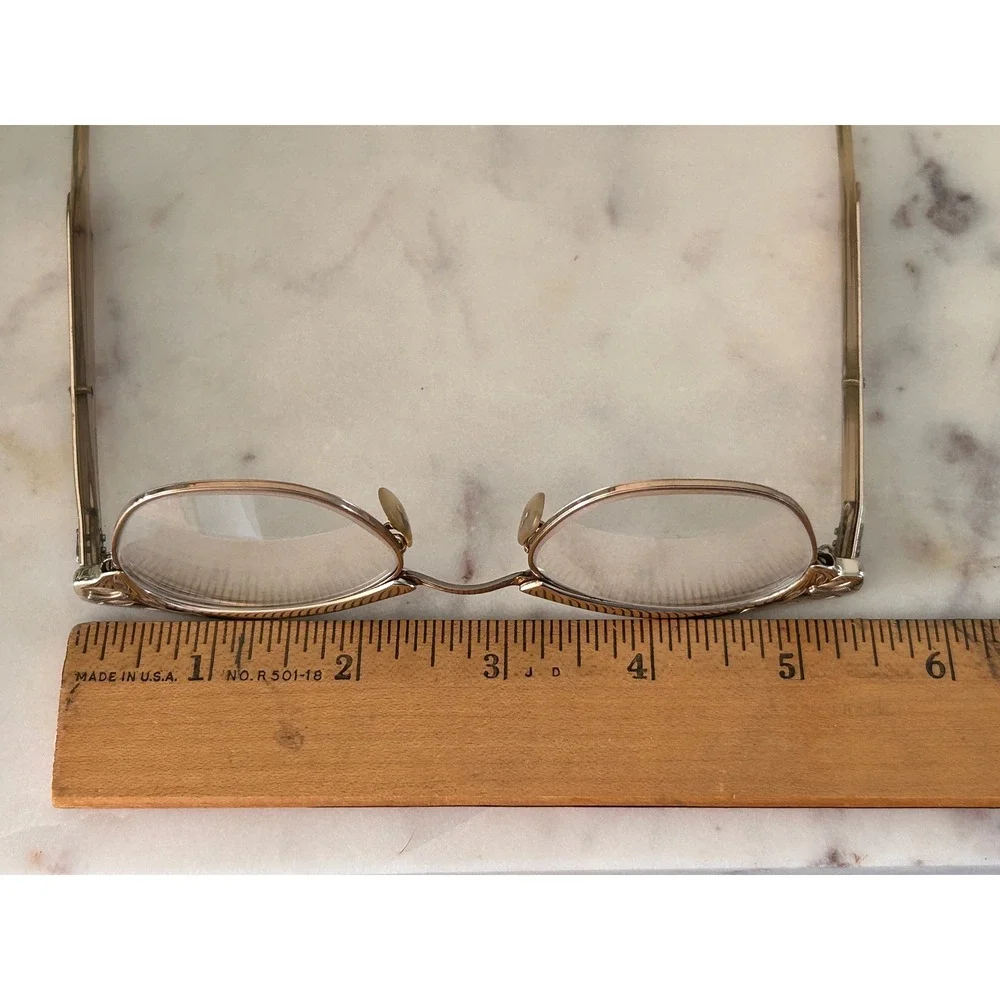 Vintage MCM 1950s Universal Optical Aluminum Cat Eye Glasses Frame 1/10 12K GF